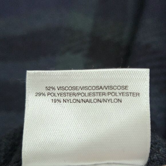 Unique Anne Klein Plaid Sweater Crewneck Women’s L Navy Green Short Boxy Fit - Picture 4 of 7